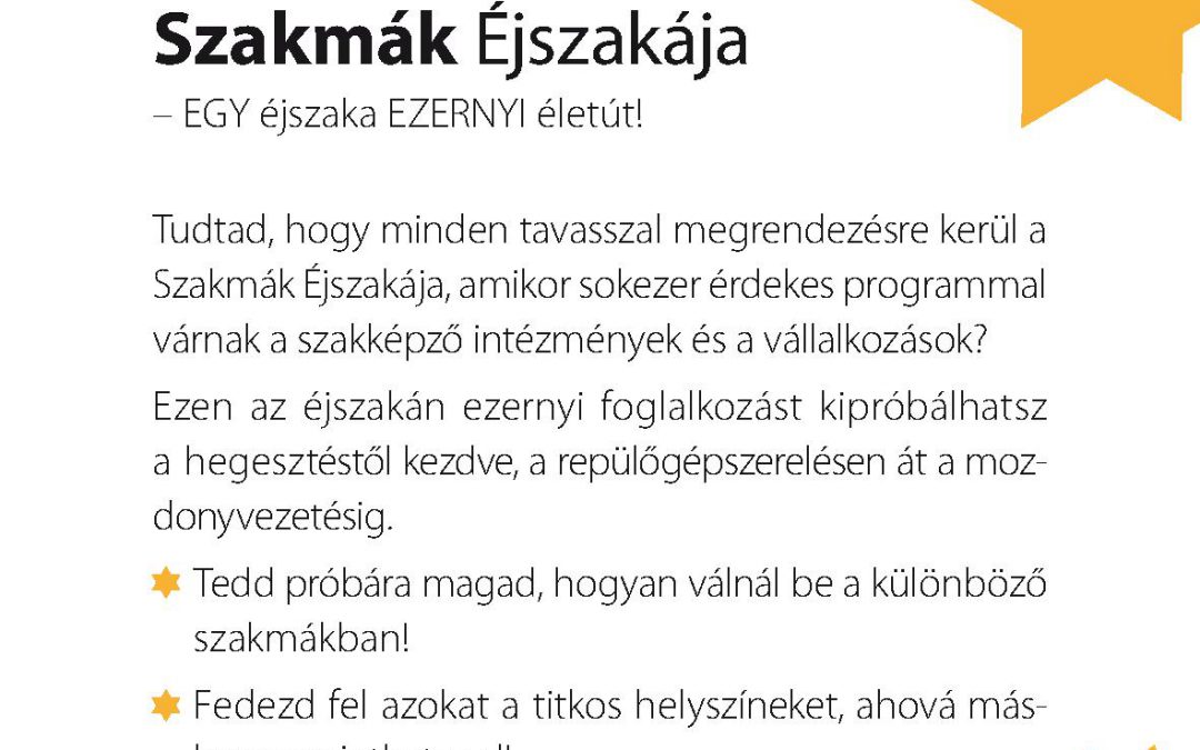 Szakmák Éjszakája